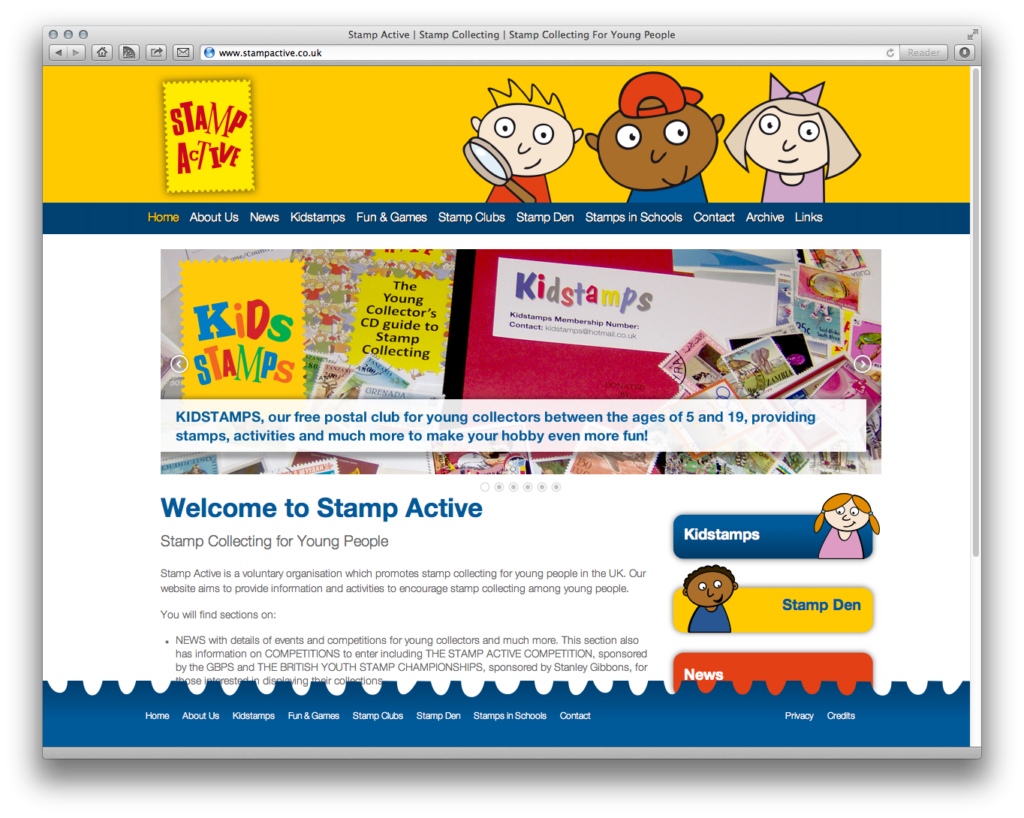 Stamp Active Website Home Page